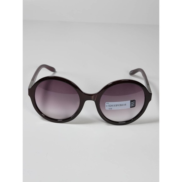 FGX Foster Grant Full Round Dark Chocolate Brown & Silver Sunglasses 52033FGX616 - Picture 3 of 12